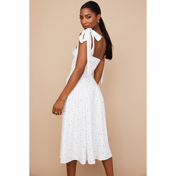 House of CB Alicia White Floral Midi Sundress Size Small - Picture 4 of 10